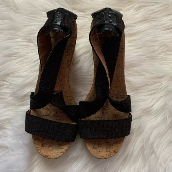 Lucky Brand “Midge” Cork Wedge Sandals - Picture 3 of 4
